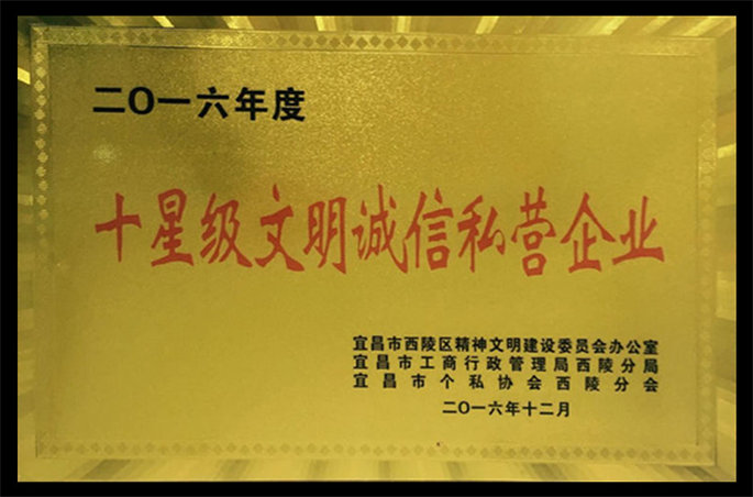 2016年度十星級文明誠信私營企業(yè)